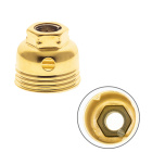 Brass-plated dome for E14 3-pc metal lampholder w/metal nipple M10 and stem lock. screw, in metal
