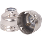 Zinc-plated dome for E14 3-pc metal lampholder w/metal nipple M10 and stem locking screw, in metal