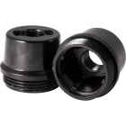 Black dome for E14 3-pieces lampholder with threaded entry (M10x1) and retainer, in bakelite