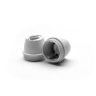 White dome for E14 3-pieces lampholder w/threaded entry (M10x1) and retainer, in thermoplastic resin