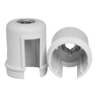White dome for E27 3-pc lamph. w/met. nip.M10, stem lock.screw, earth term., for switch, therm.resin