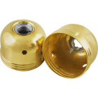 Brass-plated dome for E27 3-pieces metal lampholder w/met. nip.M10 and stem locking screw, in metal