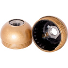 Gold dome for E27 3-pc lampholder with metal nipple M10, stem lock. screw, earth terminal, bakelite