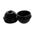 Shiny black dome for E27 3-pc lampholder w/threaded entry M10 and retainer, in thermoplastic resin