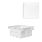 Square junction box L.8xW.8xH.4.2cm, in white polystyrene