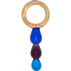 Glass ring 7,5xD.3cm orange/blue