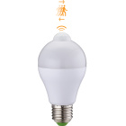 Light bulb E27 with movement sensor IR IP20, detection angle 360º, in PC with UV protection