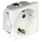 Safety Earth Socket (Schuko type) QUADRO45 Horizontal Apertures (2 Modules) 16A 250Vac in white