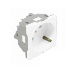 Earth Socket (Schuko Type) QUADRA45 (2 modules) 16A 250Vac in white