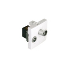 R-TV-SAT Socket (Crossover Type) (2 Modules), in white