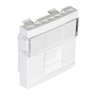 Face Plate for 1 RJ45 Connector (2 Modules), matte white (Without connectors)