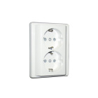 Monoblock Double Safety Earth Socket (Schuko Type) APOLO5000 16A 250Vac in ivory