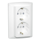 Monoblock Double Safety Earth Socket (Schuko Type) SIRIUS70 16A 250Vac in white