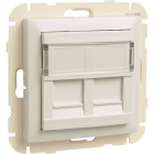 Cover Ring LOGUS90 with double support for RJ45 connectors in ivory