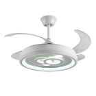 Ceiling fan DC DAFNE white, 4 retractable blades, 72W LED 3000|4000|6000K, H.35xD.108/50cm