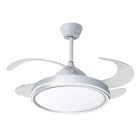 Ceiling fan DC TORONTO white, 4 retractable blades, 72W LED 3000|4000|6000K, APP, H.35xD.108/50cm