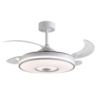 Ventoinha de tecto COLORS branca, 4 palas retráteis, 72W LED 3000|4000|6000K, APP, Alt.35xD.108/50cm