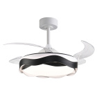 Ceiling fan DC ONDAS black, 4 retractable blades, 72W LED 3000|4000|6000K, H.35xD.108/50cm