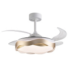 Ceiling fan DC ONDAS gold, 4 retractable blades, 72W LED 3000|4000|6000K, H.35xD.108/50cm