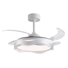 Ceiling fan DC ONDAS white, 4 retractable blades, 72W LED 3000|4000|6000K, H.35xD.108/50cm