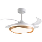 Ceiling fan DC ALMATI white/gold, 4 retractable blades, 72W LED 3000|4000|6000K, H.35xD.108/50cm