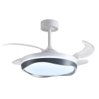 Ventoinha de tecto ALMATI branco/prata, 4palas retráteis, 72W LED 3000|4000|6000K, Alt.35xD.108/50cm