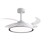 Ceiling fan DC RIGA white/black, 4 retractable blades, 72W LED 3000|4000|6000K, H.35xD.108/50cm