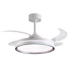 Ceiling fan DC AKRAN silver, 4 retractable blades, 72W LED 3000|4000|6000K, H.35xD.108/50cm