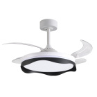 Ceiling fan DC OLAS black, 4 retractable blades, 72W LED 3000|4000|6000K, H.35xD.108/50cm