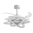 Ceiling fan DC SATURNO white, 4 retractable blades, 200W LED 3000|4000|6000K, H.35xD.108/50cm