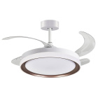 Ceiling fan DC KIGALI white/brown, 4 retractable blades, 72W LED 3000|4000|6000K, H.35xD.108/50cm