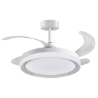 Ceiling fan DC KIGALI white/silver, 4 retractable blades, 72W LED 3000|4000|6000K, H.35xD.108/50cm