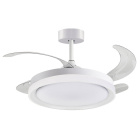 Ceiling fan DC KIGALI white/white, 4 retractable blades, 72W LED 3000|4000|6000K, H.35xD.108/50cm