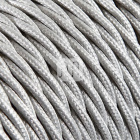 Twisted fabric covered electrical cable H05V2-K FRRTX 3x0,75 D.6.4mm silver