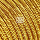 Flexible round fabric covered electrical cable H03VV-F 2x0,75 D.6.2mm gold TO68
