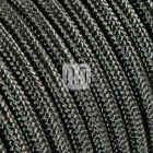 Flexible round fabric covered electrical cable H03VV-F 2x0,75 D.6.2mm lamé grey TO455