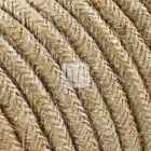 Flexible round fabric covered electrical cable H03VV-F 2x0,75 D.7.2mm jute TO415