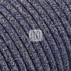 Flexible round fabric covered electrical cable H03VV-F 2x0,75 D.6.2mm lamé jeans TO459
