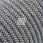 Flexible round fabric covered electrical cable H03VV-F 2x0,75 D.6.8mm sand jeans TO449