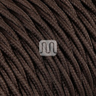 Twisted fabric covered electrical cable H05V2-K FRRTX 2x0,75 D.5.8mm brown TR11