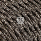 Twisted fabric covered electrical cable H05V2-K FRRTX 3x0,75 D.7.0mm canvas brown TR404