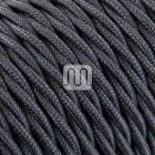 Twisted fabric covered electrical cable H05V2-K FRRTX 3x0,75 D.7.0mm graphite TR416