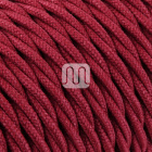 Twisted fabric covered electrical cable H05V2-K FRRTX 3x0,75 D.7.0mm cherry TR422