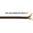 Cable redondo H03VV-F (FVV) 4x0,75mm2 negro