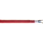 Red fabric covered electrical flat cable H03VVH2-F 2x0,75mm² (Coil 200m)