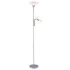 Floor Lamp TORINO with reading arm 1xE27 + 1xE14 H.179xD.25cm silver