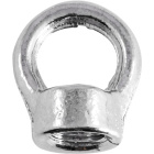 Hook  L.2,2xW.1,5xH.2,6cm with side holed.3mm M10x1, in nickel plated brass