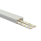 Calha sem abas para fita LED com difusor opalino L.20,7x Alt.9,7mm