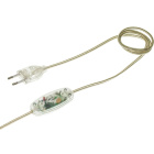 Cord-set with 1,5m transparent cable 2x0,75mm², transparent EU 2P plug and hand dimmer switch