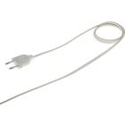 Cord-set with 1,5m transparent cable 2x0,75mm² and white EU 2P non-rewirable plug